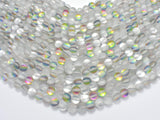 Matte Mystic Aura Quartz-Silver, Rainbow, 8mm-Gems: Round & Faceted-BeadBeyond