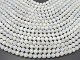 White Moonstone Beads, 8mm (8.5mm) Round Beads-BeadBeyond