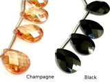 CZ beads, 12mm x 16mm Faceted Pear Briolette-Cubic Zirconia-BeadBeyond