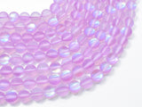 Matte Mystic Aura Quartz-Lavender, 8mm (8.5mm) Round-Gems: Round & Faceted-BeadBeyond