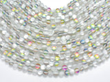 Matte Mystic Aura Quartz-Silver, Rainbow, 6mm-BeadBeyond