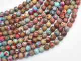 Impression Jasper-Red & Blue 6mm Round-BeadBeyond