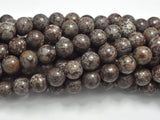 Brown Snowflake Obsidian Beads, Round, 10mm-BeadBeyond