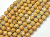 Yellow Artistic Jasper, 8mm, Round, 15 Inch-BeadBeyond