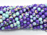 Impression Jasper-Blue & Purple 6mm Round-BeadBeyond
