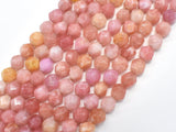 Jade - Peach, 8mm Faceted Star Cut Round-BeadBeyond