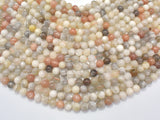 Mixed Moonstone Sunstone-Peach, White, Gray, 8mm (8.3mm) Round-Gems: Round & Faceted-BeadBeyond