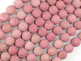 Matte Rhodonite Beads, Round, 8mm (8.7mm)-Gems: Round & Faceted-BeadBeyond