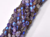 Mystic Coated Super Seven Beads, Cacoxenite Amethyst, AB Coated, 6x8mm Nugget-Gems: Nugget,Chips,Drop-BeadBeyond