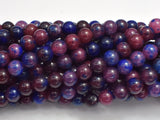 Jade - Red, Blue, 8mm, Round, 15 Inch-BeadBeyond