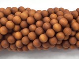 Matte Sandalwood Beads, 6mm(6.3mm) Round Beads-Wood-BeadBeyond