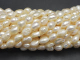 Fresh Water Pearl Beads, White, Nugget, Approx. 7x9mm-BeadBeyond