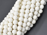 White Lava Beads, 8mm Round Beads, 14.5 Inch-Gems: Round & Faceted-BeadBeyond