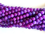 Jade - Blue Purple, 8mm Round-BeadBeyond