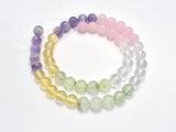 Mixed Quartz- Rose Quartz, Amethyst, Citrine, Prehnite, Clear Quartz, 8mm-Gems: Round & Faceted-BeadBeyond