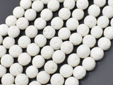 White Lava Beads, 8mm Round Beads, 14.5 Inch-Gems: Round & Faceted-BeadBeyond