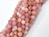 Jade - Peach, 8mm Faceted Star Cut Round-BeadBeyond