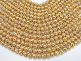 Lava-Gold Plated, 8mm (8.5mm) Round-Gems: Round & Faceted-BeadBeyond