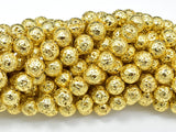Lava-Gold Plated, 8mm (8.7mm) Round-Gems: Round & Faceted-BeadBeyond