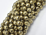 Hematite-Light Gold, Pyrite Color, 8mm Faceted Round-Gems: Round & Faceted-BeadBeyond