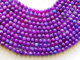 Jade - Blue Purple, 8mm Round-BeadBeyond