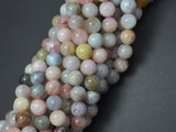 Beryl Beads, Morganite, Aquamarine, Heliodor, 8mm (8.5mm) Round-Gems: Round & Faceted-BeadBeyond