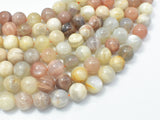 Mixed Moonstone Sunstone-Peach, White, Gray, 10mm (10.3mm) Round-Gems: Round & Faceted-BeadBeyond