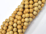 Yellow Artistic Jasper, 8mm, Round, 15 Inch-BeadBeyond