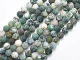 Matte Tree Agate Beads, 8mm Round Beads-BeadBeyond