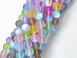 Matte Mystic Aura Quartz-Multi, 8mm (8.5mm) Round-Gems: Round & Faceted-BeadBeyond