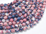 Rain Flower Stone, Pink, Gray, 6mm Round Beads-Gems: Round & Faceted-BeadBeyond