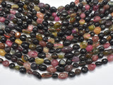 Watermelon Tourmaline, 6x8mm Nugget Beads, 15.5 Inch-BeadBeyond