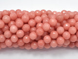Jade Beads, Salmon Pink, 8mm Faceted Round-Gems: Round & Faceted-BeadBeyond