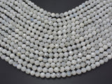 White Rainbow Moonstone, 8mm, Faceted Round-BeadBeyond