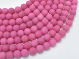Matte Jade Beads, Hot Pink, 8mm (8.4mm) Round-Gems: Round & Faceted-BeadBeyond