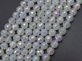 Mystic Coated Agate-White, 8mm Faceted Round-Agate: Round & Faceted-BeadBeyond