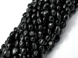 Black Tourmaline, 6x8mm Nugget Beads-Gems: Nugget,Chips,Drop-BeadBeyond