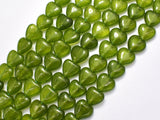 Jade - Green 12mm Heart Beads-BeadBeyond