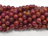 Jade - Orange, Red, 8mm Round-BeadBeyond