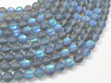 Matte Mystic Aura Quartz-Gray, 6mm (6.5mm) Round-Gems: Round & Faceted-BeadBeyond