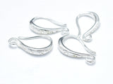 10pcs Earing Hooks, Fishhook, Silver Plated, 9x15mm, Hole 1.5mm-Metal Findings & Charms-BeadBeyond