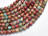 Impression Jasper-Red & Blue 8mm Round-BeadBeyond