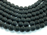 Matte Black Stone, 12mm Round Beads-Gems: Round & Faceted-BeadBeyond