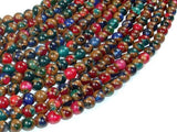Mosaic Stone Beads, Multicolor, 6mm Round Beads-Gems: Round & Faceted-BeadBeyond