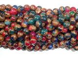 Mosaic Stone Beads, Multicolor, 6mm Round Beads-Gems: Round & Faceted-BeadBeyond