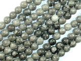 Black Fossil Jasper Beads, 8mm(8.3mm) Round Beads-Gems: Round & Faceted-BeadBeyond