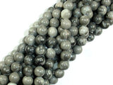 Black Fossil Jasper Beads, 8mm(8.3mm) Round Beads-Gems: Round & Faceted-BeadBeyond