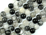 Black Rutilated Quartz Beads, 10mm Round Beads-Gems: Round & Faceted-BeadBeyond