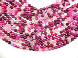 Banded Agate Beads, Fuchsia Agate, 8mm Round Beads-Agate: Round & Faceted-BeadBeyond