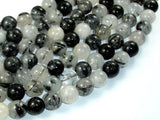 Black Rutilated Quartz Beads, 10mm Round Beads-Gems: Round & Faceted-BeadBeyond